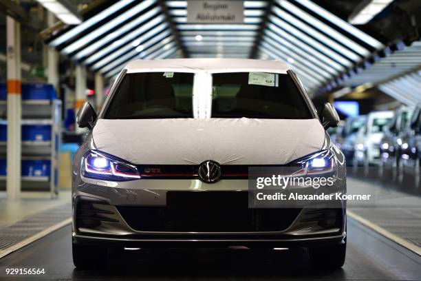 Volkswagen Golf GTI car leaves the assembly line at the Volkswagen factory on March 8, 2018 in Wolfsburg, Germany. U.S. President Donald Trump has...