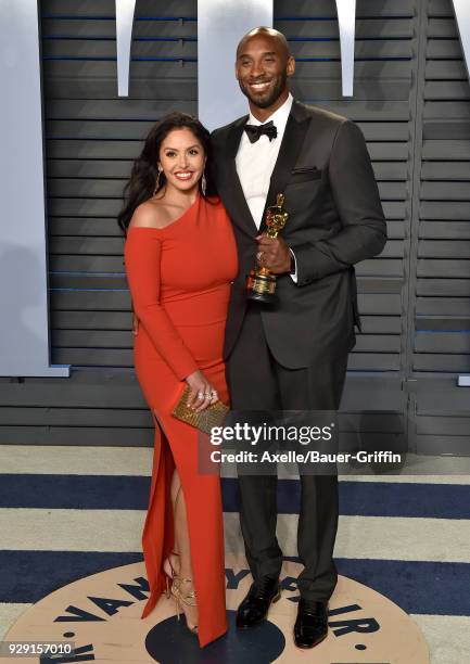 Vanessa Bryant and former NBA player Kobe Bryant attend the 2018 Vanity Fair Oscar Party hosted by Radhika Jones at Wallis Annenberg Center for the...