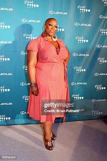 Singer Frenchie Davis attends the 12th Annual GLAAD Tidings - Seasons Greenings celebration November 8, 2009 in Los Angeles, California.