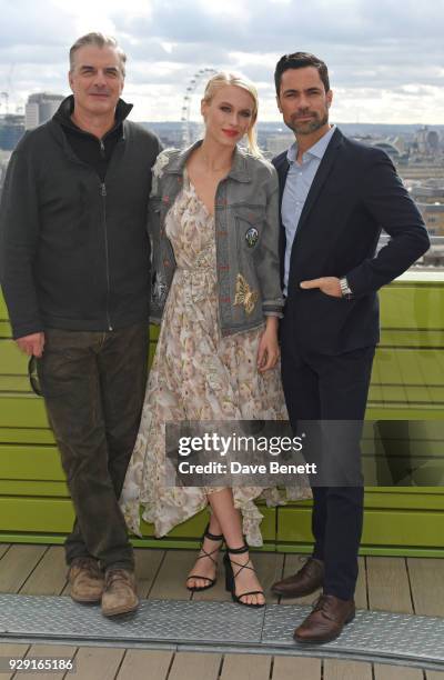 Chris Noth, Leven Rambin and Danny Pino attend a photocall for Universal Channel's new series "Gone" on March 8, 2018 in London, England.