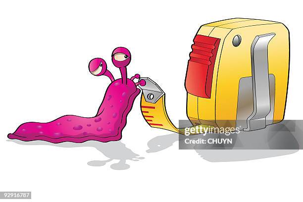 illustrazioni stock, clip art, cartoni animati e icone di tendenza di slug amorevole scala - baco