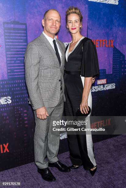 Joseph Coleman and actress Janet McTeer attend Netflix's 'Marvel's Jessica Jones' Season 2 Premiere at AMC Loews Lincoln Square on March 7, 2018 in...