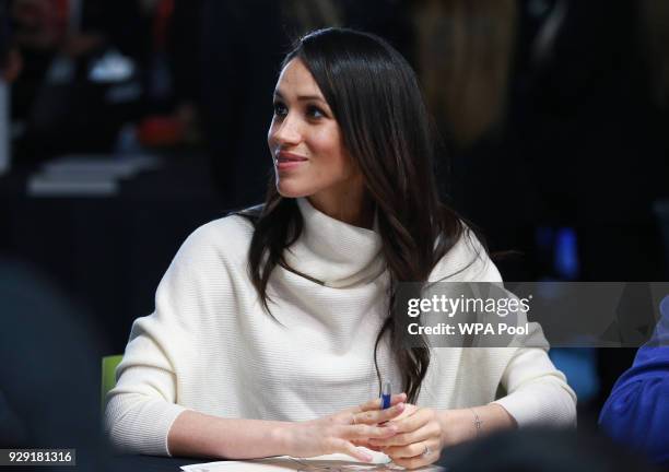 Meghan Markle visits Millennium Point to celebrate International Women's Day on March 8, 2018 in Birmingham, England.