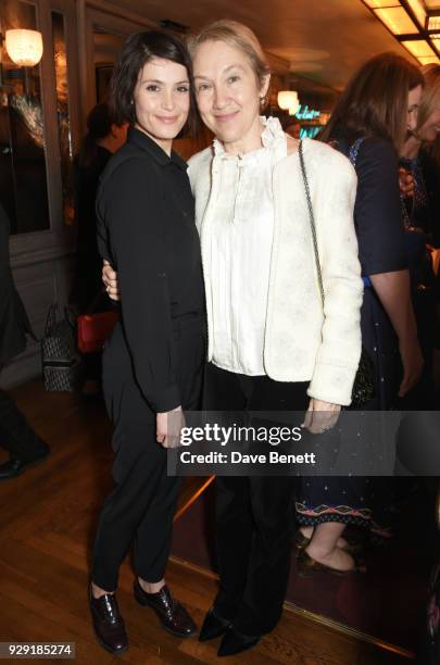 Gemma Arterton and Justine Picardie attend the Harper's Bazaar lunch to celebrate International Women's Day at 34 Mayfair on March 8, 2018 in London,...