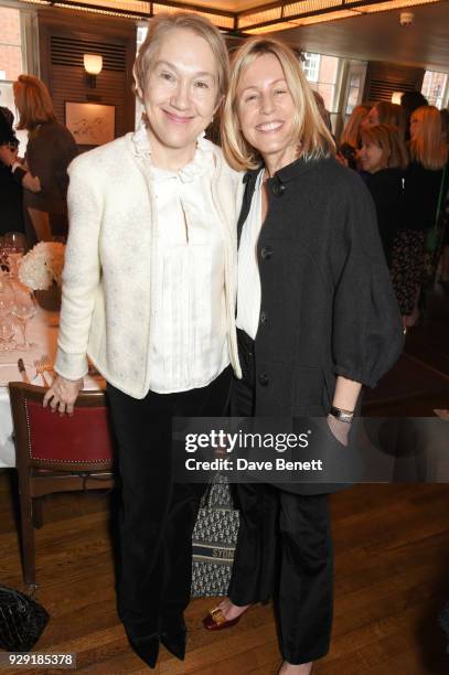 Justine Picardie and Sydney Ingle-Finch attend the Harper's Bazaar lunch to celebrate International Women's Day at 34 Mayfair on March 8, 2018 in...