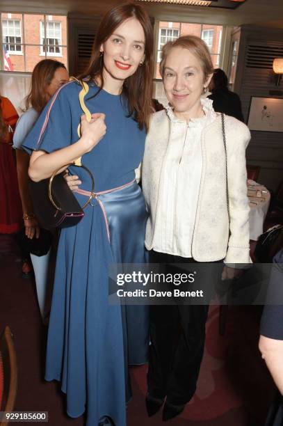 Roksanda Ilincic and Justine Picardie attend the Harper's Bazaar lunch to celebrate International Women's Day at 34 Mayfair on March 8, 2018 in...