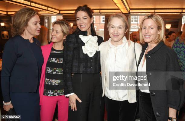 Caroline Michel, Baroness Martha Lane Fox, Yana Peel, Justine Picardie and Sydney Ingle-Finch attend the Harper's Bazaar lunch to celebrate...