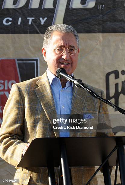 President/CEO Del Bryant speaks about Singer & Songwriter Charlie Daniels during his induction into the Music City Walk of Fame, At Hall of Fame Park...