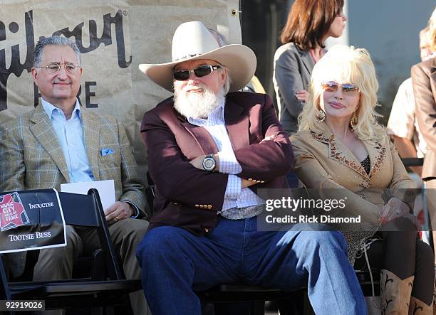 President/CEO Del Bryant, Singer & Songwriters Charlie Daniels and Dolly Parton during inductions into the Music City Walk of Fame, At Hall of Fame...