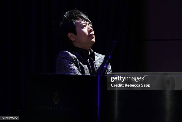 Pianist Lang Lang performs at Backstage Pass Featuring Lang Lang at The GRAMMY Museum on November 9, 2009 in Los Angeles, California.