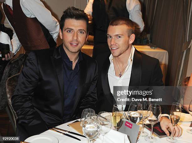 Mark Feehily of Westlife and Kevin McDaid attend the MTV Staying Alive Foundation launch party for Travis McCoy's documentary 'The Unbeaten Track'...