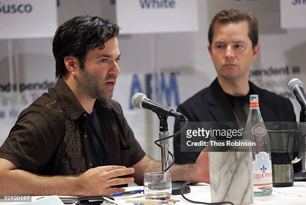 Stephen Susco and Stiles White attend the 2009 American Film Market - Day 6, Writing for the Genre World at the Le Merigot Hotel on November 9, 2009...