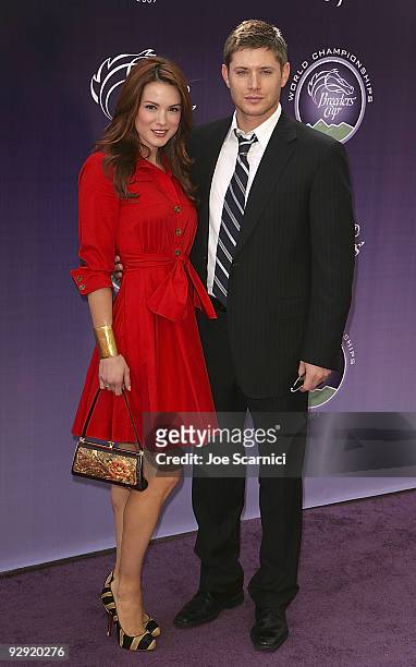 Jensen Ackles and Danneel Harris arrive at the Breeders' Cup World Thoroughbred Championships on November 7, 2009 in Arcadia, California.