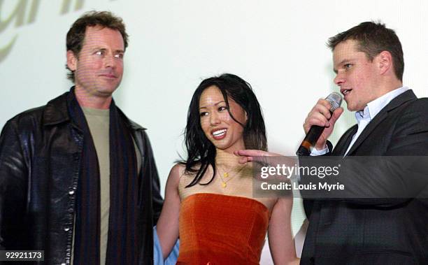 Greg Kinnear, Wen Yann Shih and Matt Damon