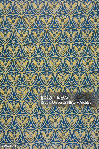 Decorative endpapers with the German Coat of Arms. From Illustrierte Geschichte des Weltfrieges1914/15.