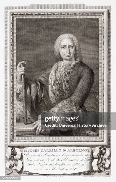 José Carrillo de Albornoz y Montiel, 3rd Count of Montemar and 1st Duke of Montemar, 1671 –1747. Spanish nobleman and military leader who conquered...