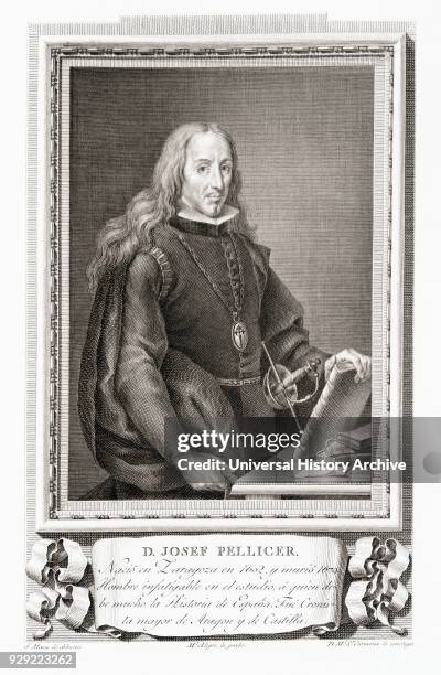 José Pellicer de Ossau y Tovar, 1602-1679. Spanish poet, genealogist, historian of Castile and Aragon and publicist for Gaspar de Guzmán, Count-Duke...