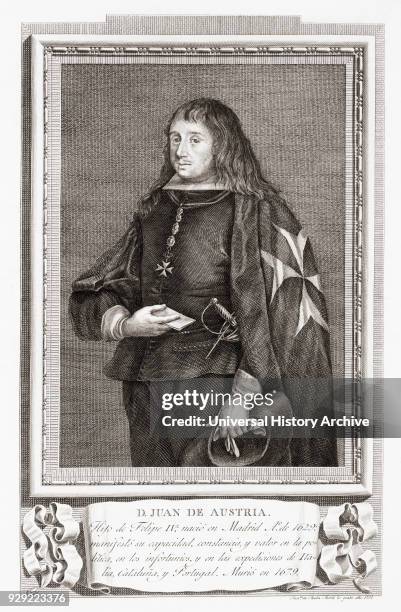 John of Austria , 1629 – 1679. Spanish general and political figure. After an etching in Retratos de Los Españoles Ilustres, published Madrid, 1791
