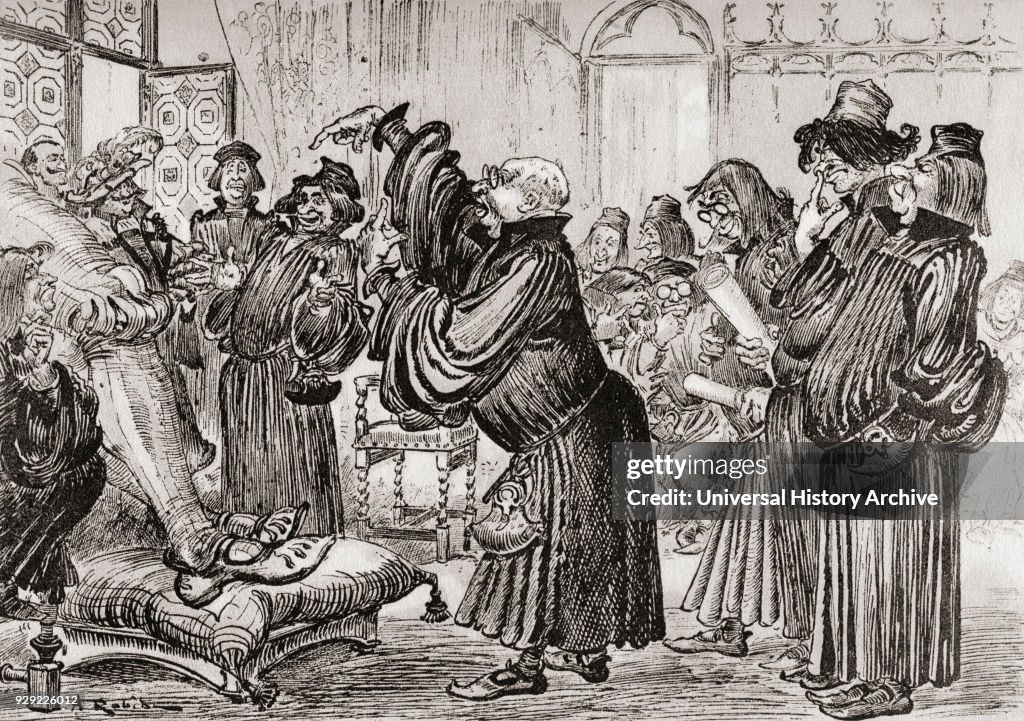 Le Sophiste feut introduict et commença sa harangue en toussant or The Sophist was introduced and began his speech by coughing