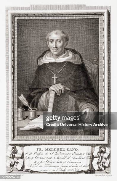 Melchor Cano, c.1509 – 1560. Spanish Scholastic theologian. After an etching in Retratos de Los Españoles Ilustres, published Madrid, 1791