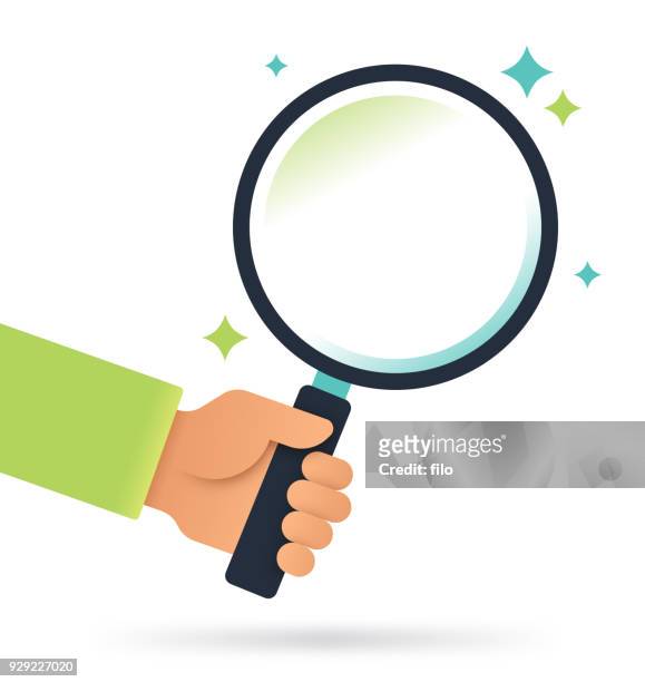 magnifying glass search - magnifying glass stock illustrations