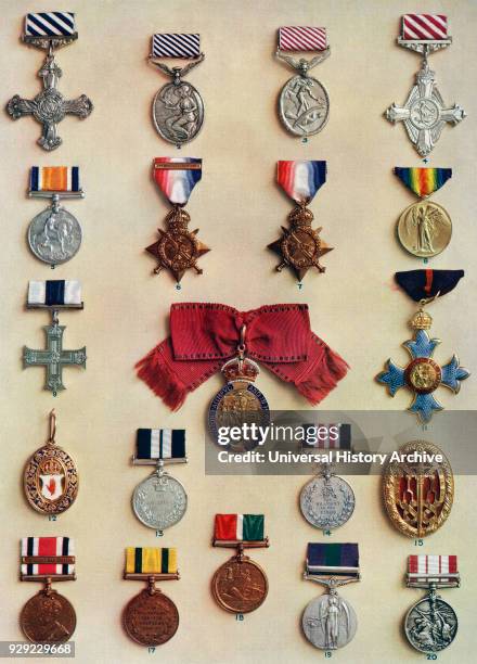 Oders, medals and badges created by King George V. 1. Distinguished Flying Cross 2. Distinguished Flying Medal 3. Air Force Medal 4. Air Force Cross...