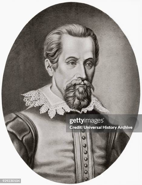 Johannes Kepler 1571 – 1630. German mathematician, astronomer and astrologer. From Bibby's Annual published 1910.