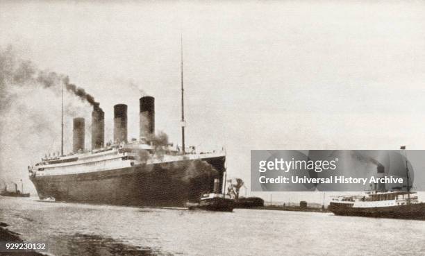 Titanic passenger liner of the White Star Line. From The Story of 25 Eventful Years in Pictures, published 1935.