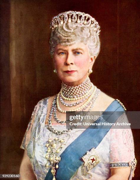 Queen Mary, consort of King George V, Mary of Teck, Victoria Mary Augusta Louise Olga Pauline Claudine Agnes, 1867 to 1953.