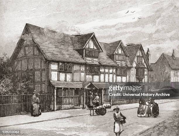 Shakespeare's Birthplace, Henley Street, Stratford-upon-Avon, Warwickshire, England. From The Century Edition of Cassell's History of England,...