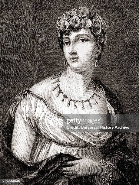 Thérésa Cabarrus, Madame Tallien, 1773 – 1835. French social figure during the Revolution. From Histoire de la Revolution Francaise by Louis Blanc