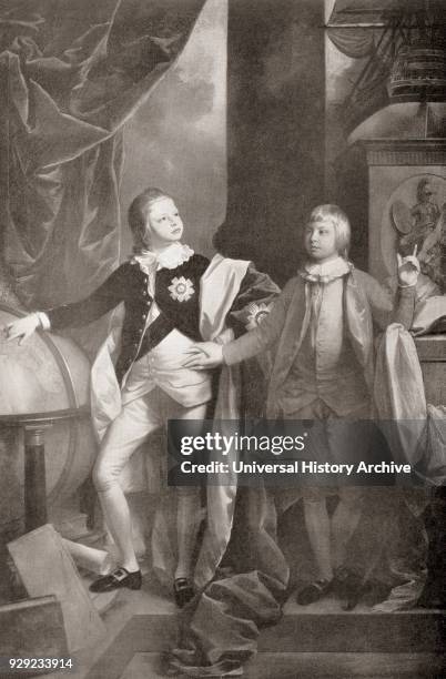 William, Duke of Clarence, later King William IV, 1765 – 1837 and his younger brother The Prince Edward, Duke of Kent and Strathearn, 1767 – 1820,...