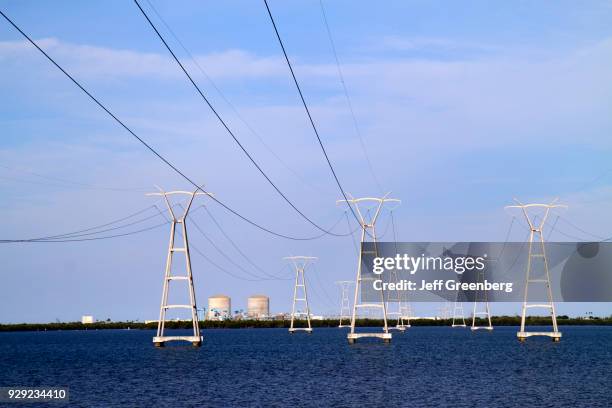 Utility pylons over the Indian River in Fort Pierce.