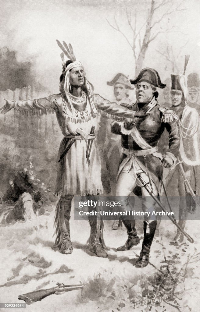 Tecumseh rebukes General Proctor for retreating during The Battle of the Thames aka the Battle of Moraviantown which was part of The War of 1812
