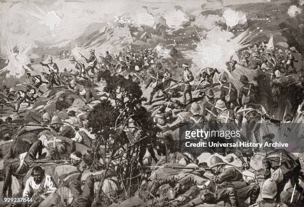 The Battle of Spion Kop, Tugela River, Natal, South Africa, 23–24 January 1900 during the second Boer War. From The Century Edition of Cassell's...