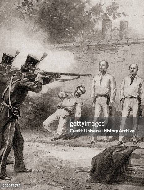 The execution, by firing squad, of Maximilian I in 1867. Maximilian I, born Ferdinand Maximilian Joseph, 1832 – 1867. Only monarch of the Second...