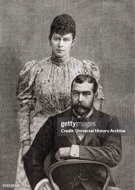 The Duke and Duchess of Cornwall, George V and his wife Mary of Teck. George V, 1865 – 1936. King of the United Kingdom and the British Dominions and...