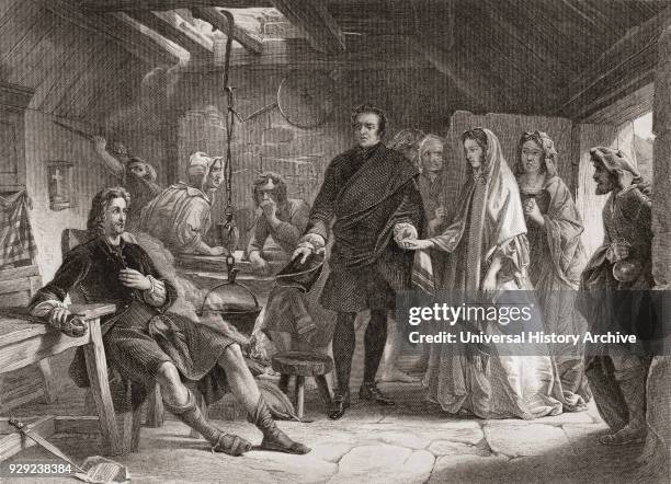 The first meeting of Prince Charles with Flora Macdonald on the island of Benbecula in the Outer Hebredes. Prince Charles Edward Stuart, 1720 – 1788....