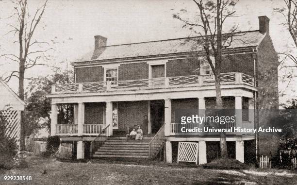 The McLean house in the village of Appomattox Court House, Virginia, the location of the surrender of the Confederate army of Robert E. Lee to...