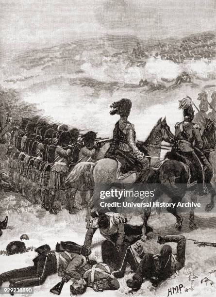 The Highlanders at The Battle of the Alma, 20 September 1854, usually considered the first battle of the Crimean War . From The Century Edition of...