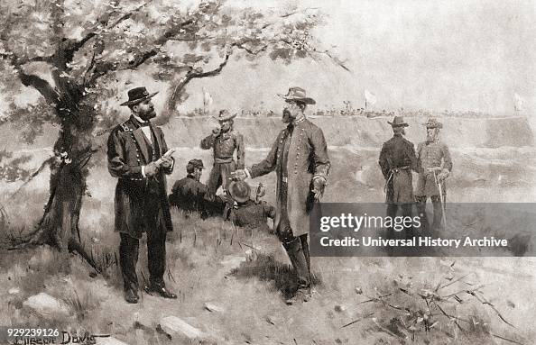 The surrender of General John circa  Pemberton to Gen Ulysses S