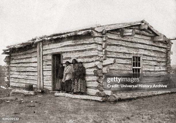 The home of Sitting Bull, Standing Rock Indian Reservation, Dakota, United States of America. Sitting Bull, aka Hú?kešni or "Slow", c. 1831 – 1890....