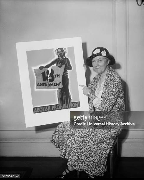 Woman Holding Poster, "Abolish Prohibition!", USA, Harris & Ewing, 1931.