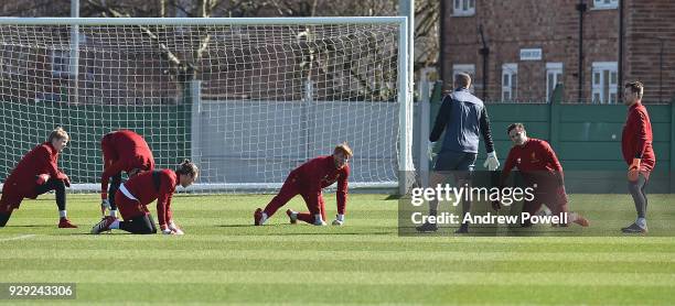 John Achterberg goal keeping coach of Liverpool with John Achterberg, Adam Bogdan, Danny Ward, Loris Karius, Simon Mignolet, Caoimhin Kelleher and...