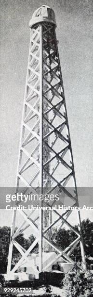 Photograph of the Tower Telescope used at Mt Wilson Observatory, California. Dated 20th Century.