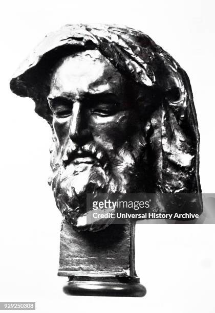 Bust of Chakhrukhadze, a Georgian poet of the late 12th/early 13th century traditionally credited to have written Tamariani, a collection of twenty...