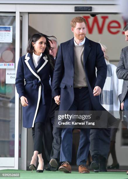 Prince Harry and Meghan Markle visit the Nechells Wellbeing Centre to join Birmingham's Coach Core apprentices as they take part in a training...