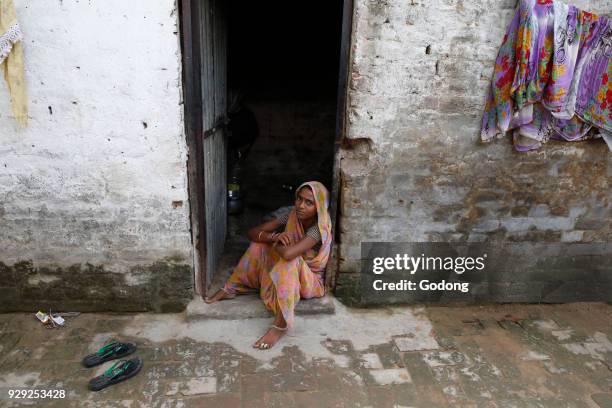 Slum dweller in Vrindavan, Uttar Pradesh. India.