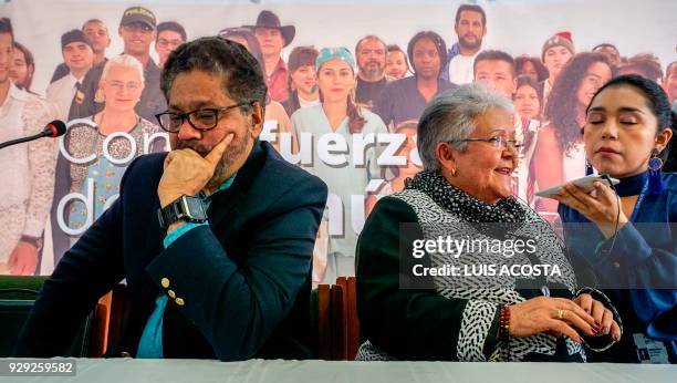 Ivan Marquez and Imelda Daza , senate candidate and ex Vice-President candidate for the Common Alternative Revolutionary Force political party...