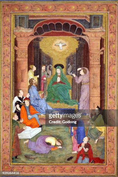 Asian Civlisations Museum. Christianity in Asia: Sacred Art and Visual Splendour. The Holy Spirit descends on the apostles and the Virgin at...